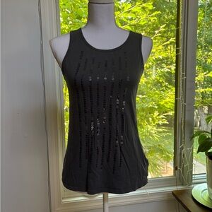 GAP Black Tank Top with Sequin Accents